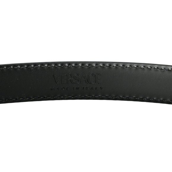 Versace Women\'s Black Leather Logo Decorated Buckle Belt US 44 IT 110 main image 5